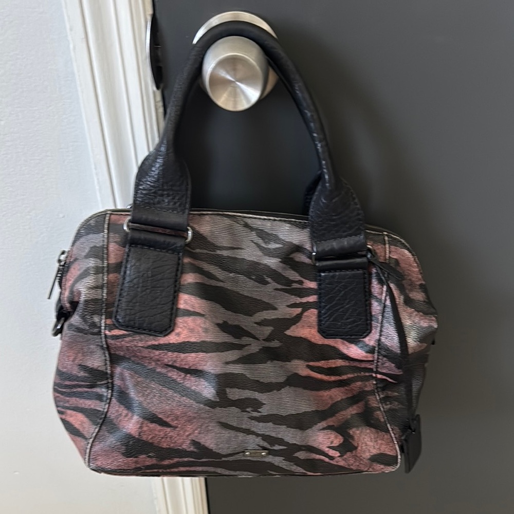 Alexander McQueen McQ Pink and Black Zebra Print Handbag